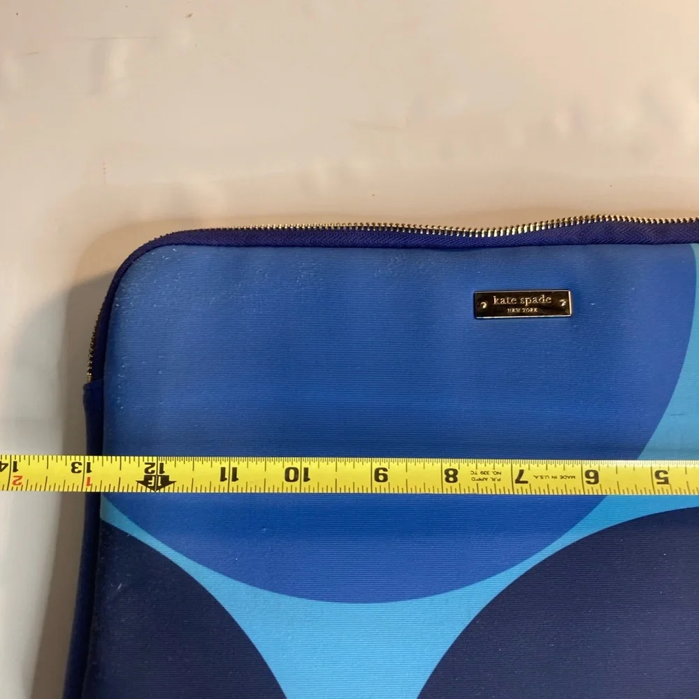 Kate Spade Blue Circle Laptop Holder Case Bag 10” x 13”
